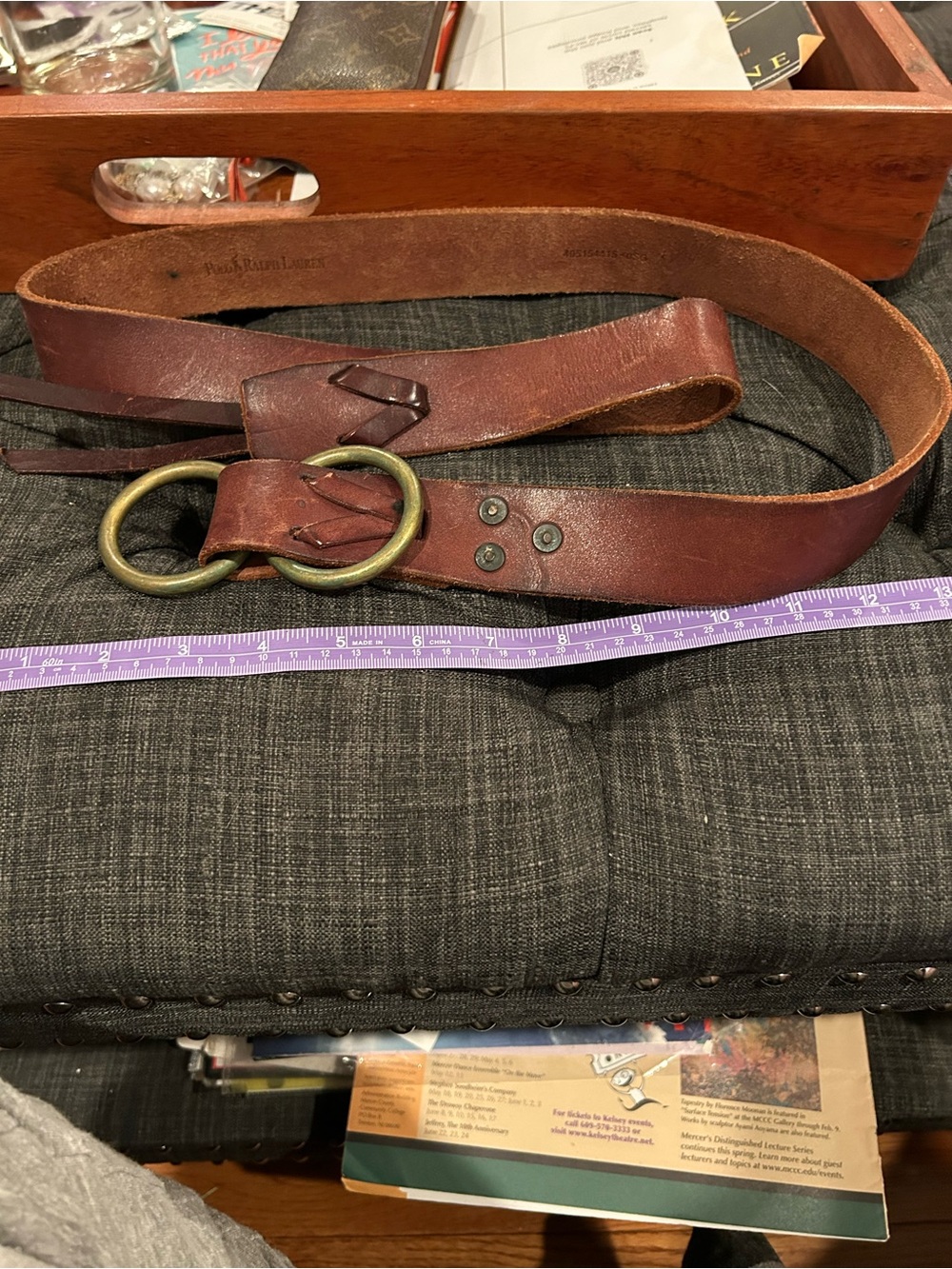 Ralph Lauren Brown Leather Double-Ring Belt with Brass Rings 🥰🤩 🔥. Still love it